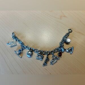 Vintage Sterling Silver Charm Bracelet 9 Charms